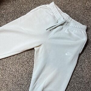 Nike Sportswear Club Fleece Joggers Mens Small Cream Off White Sweatpants